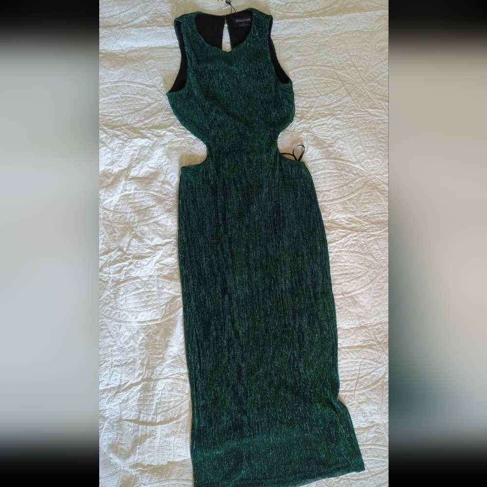 MINKPINK Shimmering Green Dress